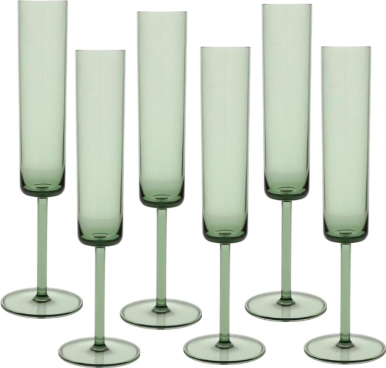 Fortessa - Urbo 6 Oz Sage Plastic Champagne Flute, Pack of 6 - URBO.PS.SG.16