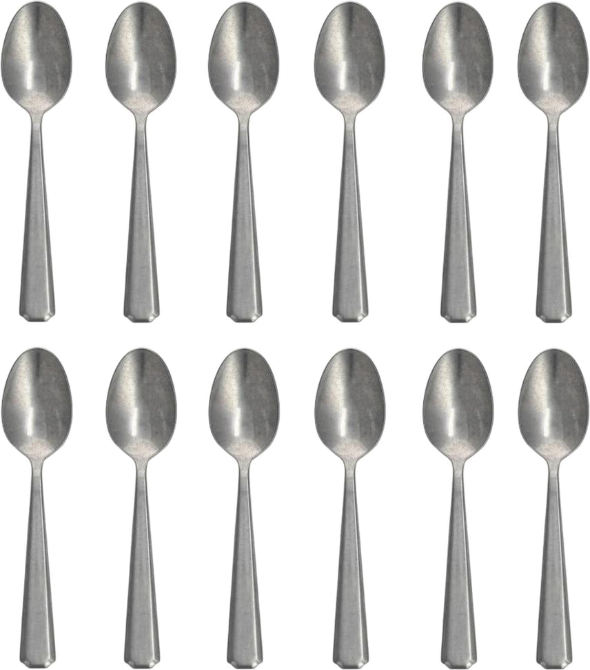 Fortessa - Valen 7" Antiqued Dessert/Oval Soup Spoon, Pack of 12 - 1.5T.212.00.011