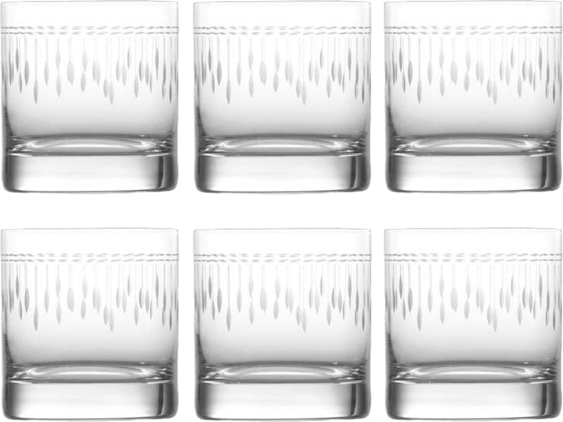 Fortessa - Vanity 13.5 Oz Etched Double Old Fashioned Glass, Pack of 6 - 0017.G956055