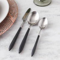 Fortessa - Velo 20 Pc Black/Brushed Flatware Set - 20PPS-114BR6B-05