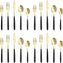 Fortessa - Velo 20 Pc Black/Gold Brushed Flatware Set - 5PPS-114CG-20PC