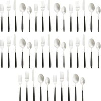 Fortessa - Velo 40 Pc Black/Brushed Flatware Set - 40PPS-114BR6B-05