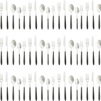 Fortessa - Velo 60 Pc Black/Brushed Flatware Set - 60PPS-114BR6B-05