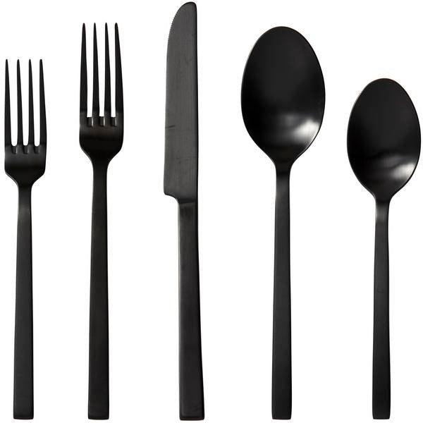 Fortessa - Viggo 20 Pc Stainless Steel Black Flatware Set - 20PPS-5046B-05