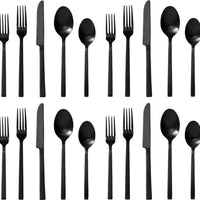 Fortessa - Viggo 20 Pc Stainless Steel Black Flatware Set - 20PPS-5046B-05