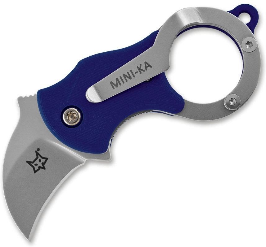 Fox Knives - Mini-Ka Blue Sandblasted Knife - 01FX323
