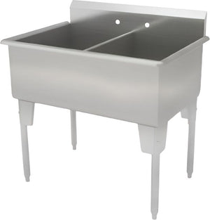 Franesse - 24" x 24" x 14" Stainless Steel Double Compartment Sink - D2448-14-O