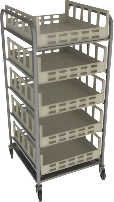 Franesse - 27" x 28.3" x 64.5" Lettuce Crisping Cart With Rubber Bumbers And Drain Pans With Plug - SSCRICART-03