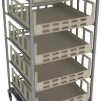 Franesse - 27" x 28.3" x 64.5" Lettuce Crisping Cart With Rubber Bumbers And Drain Pans With Plug - SSCRICART-03