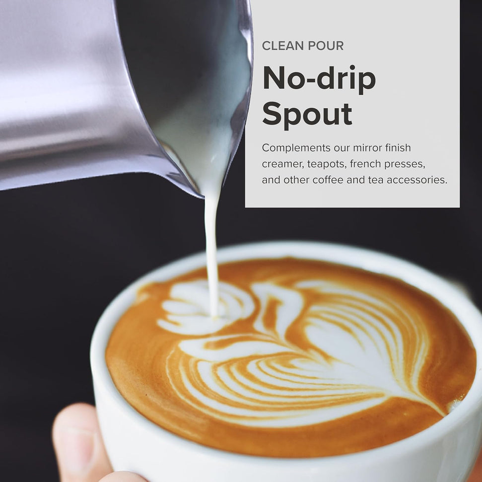 Frieling - 10 Oz Stainless Steel Milk Frothing & Steaming Creamer Pitcher - 145