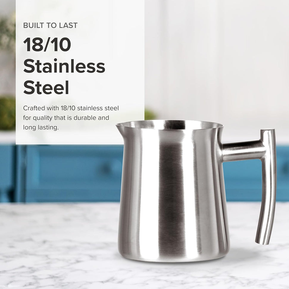 Frieling - 10 Oz Stainless Steel Milk Frothing & Steaming Creamer Pitcher - 145