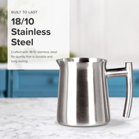 Frieling - 10 Oz Stainless Steel Milk Frothing & Steaming Creamer Pitcher - 145