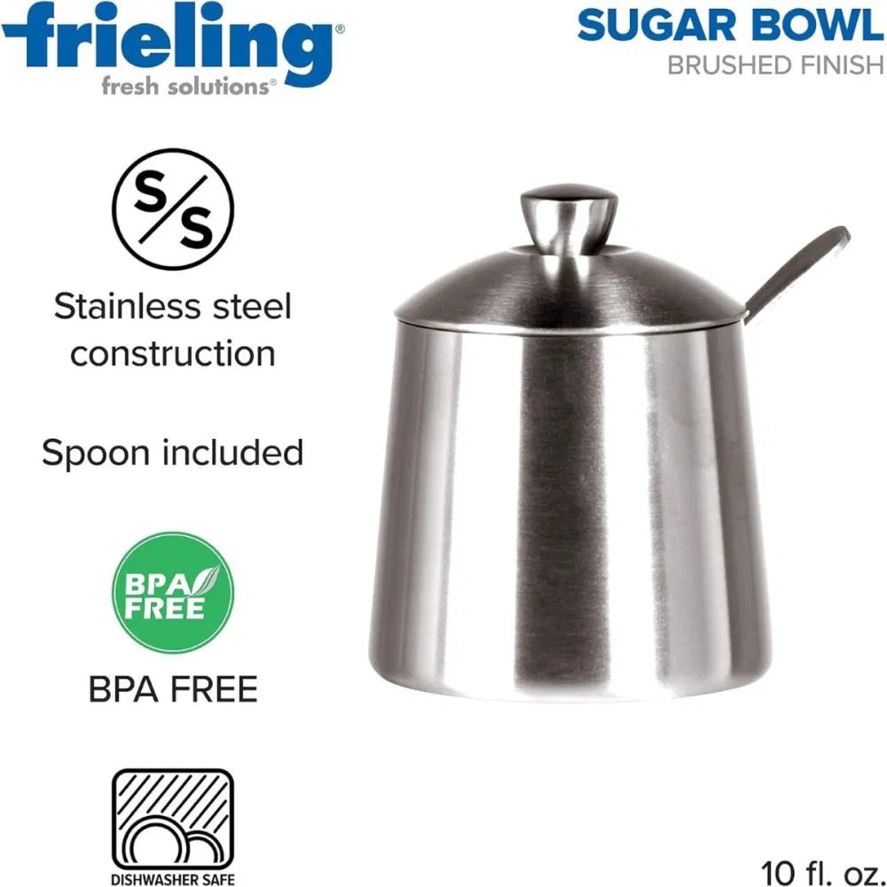 Frieling - 10 Oz Sugar Bowl with Spoon with Brushed Finish - 146