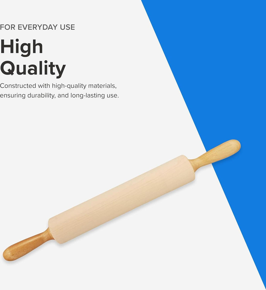 Frieling - 12" x 2.4" Maple Classic Rolling Pin with Handles - 3033