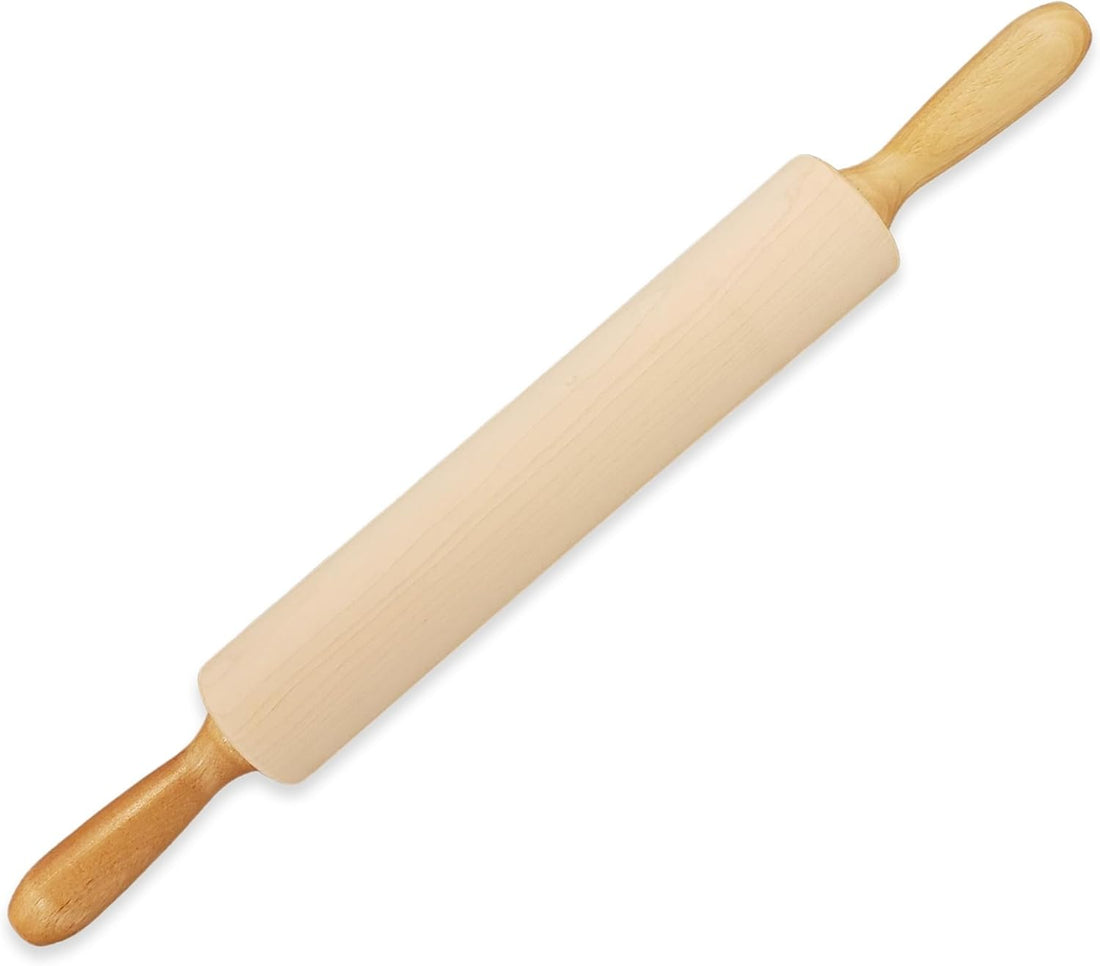 Frieling - 12" x 2.4" Maple Classic Rolling Pin with Handles - 3033