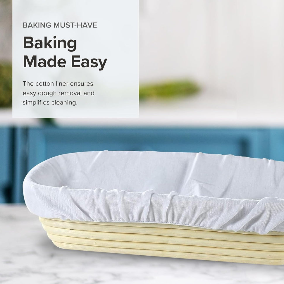 Frieling - 12" x 5.5" Cotton Rectangular Brotform Liner - 3055