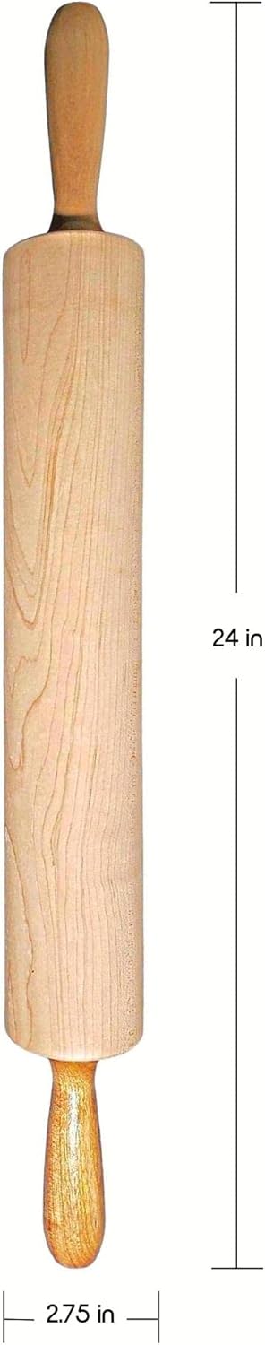 Frieling - 15" x 2.75" Maple Classic Rolling Pin with Handles - 3034