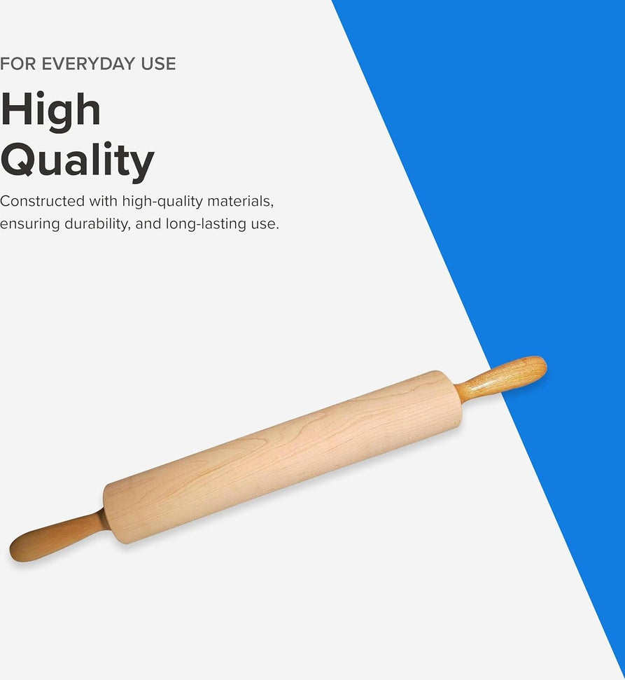 Frieling - 18" x 2.75" Maple Classic Rolling Pin with Handles - 3035