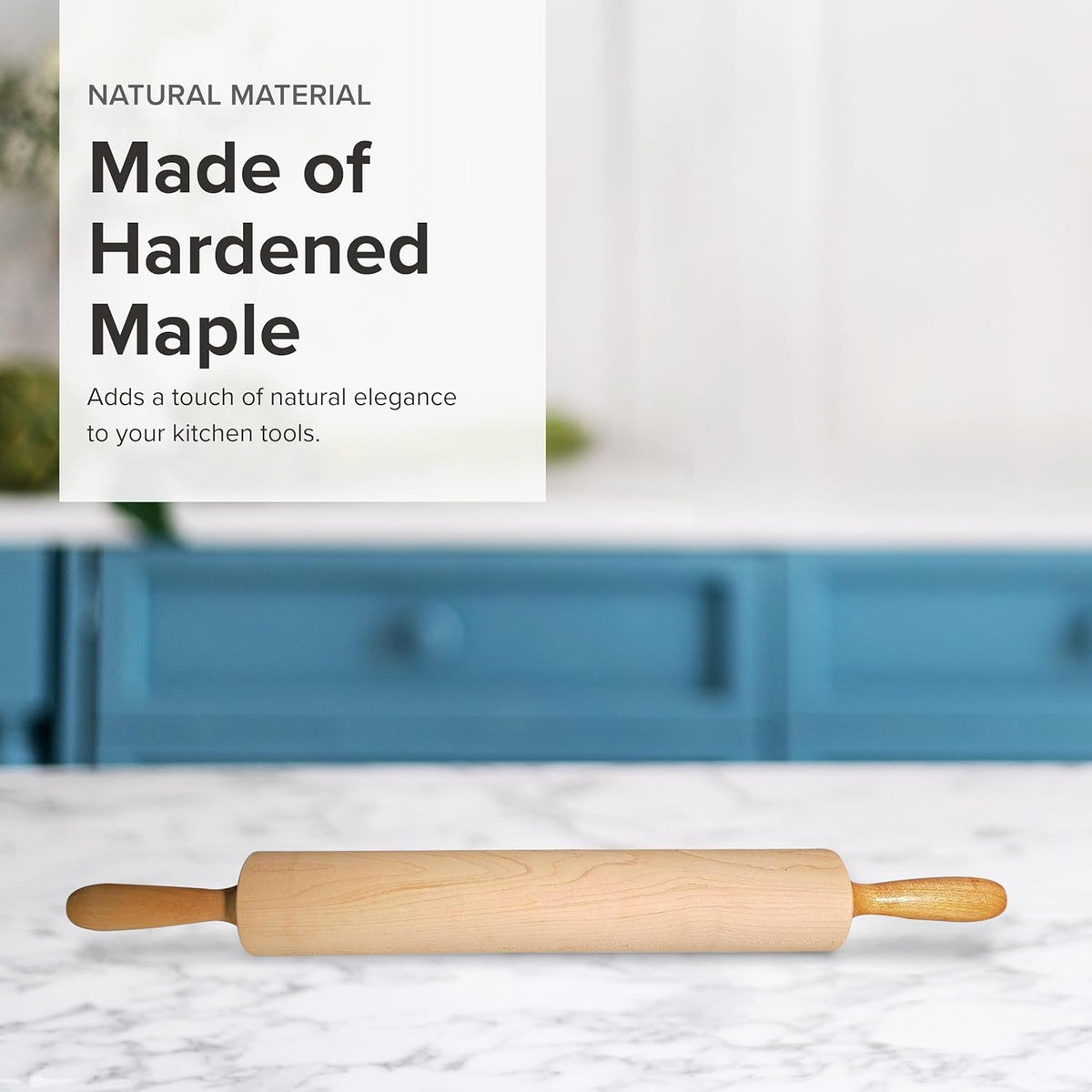 Frieling - 15" x 2.75" Maple Classic Rolling Pin with Handles - 3034