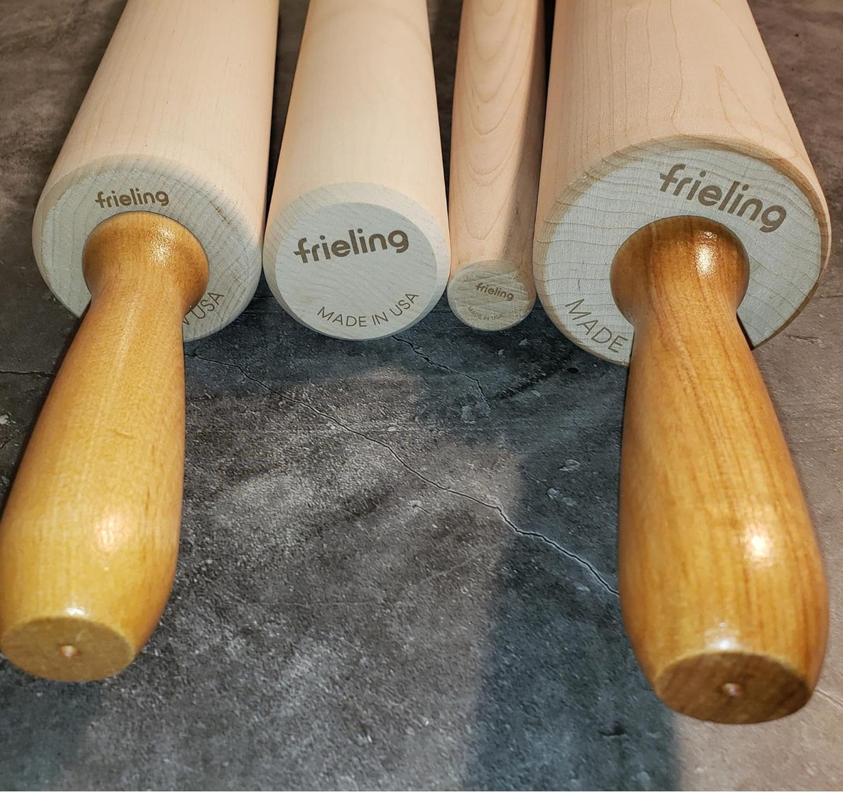 Frieling - 15" x 2.75" Maple Classic Rolling Pin with Handles - 3034