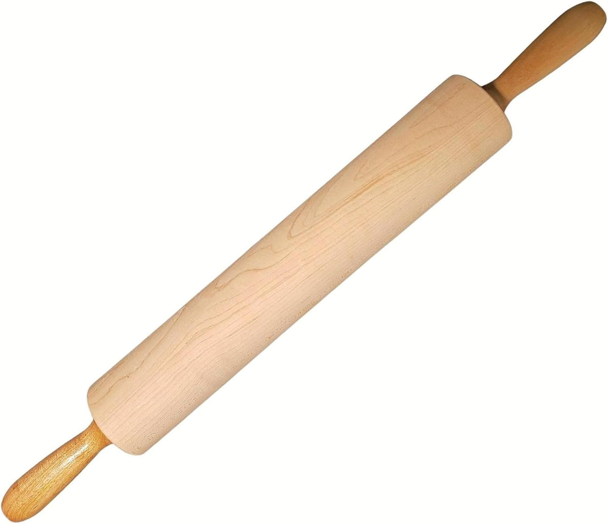 Frieling - 15" x 2.75" Maple Classic Rolling Pin with Handles - 3034
