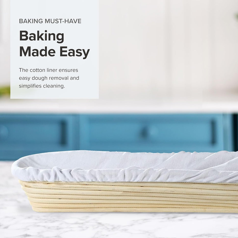 Frieling - 17" x 3" Cotton Rectangular Brotform Liner - 3057