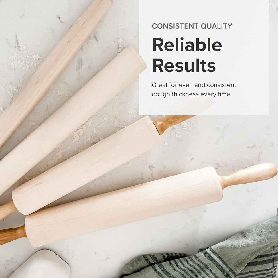 Frieling - 18.5" x 2" Tapered Maple Straight Dowel Rolling Pin - 3032