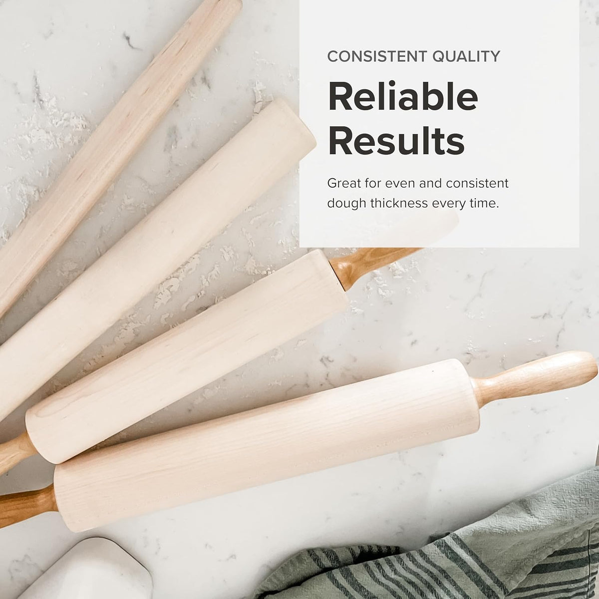 Frieling - 18.5" x 2" Tapered Maple Straight Dowel Rolling Pin - 3032