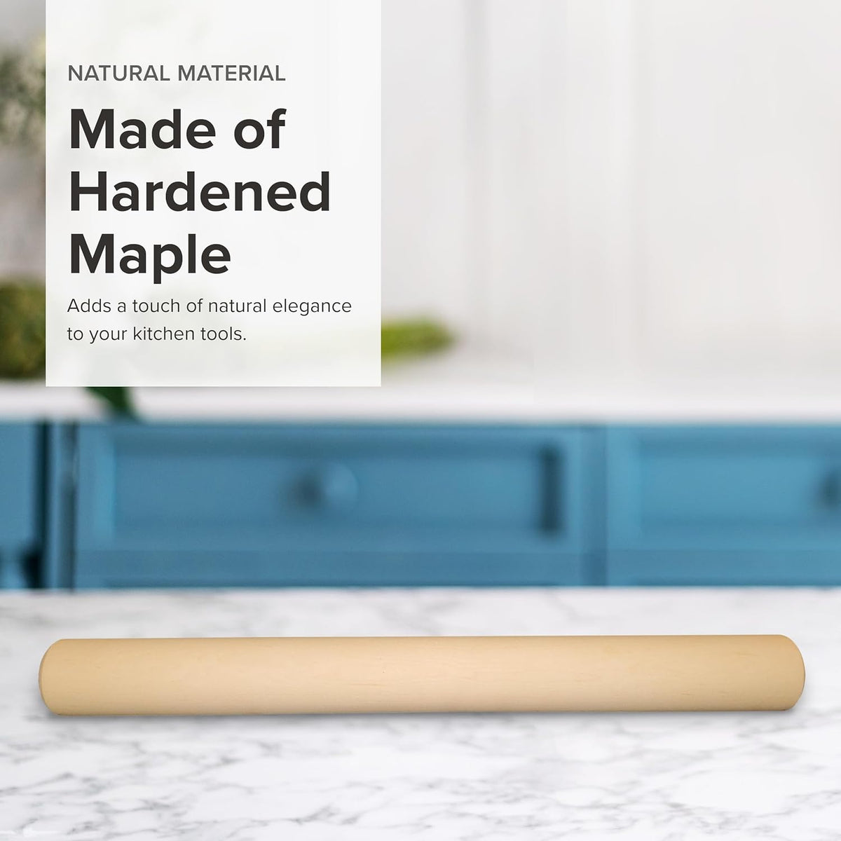 Frieling - 18.5" x 2" Tapered Maple Straight Dowel Rolling Pin - 3032