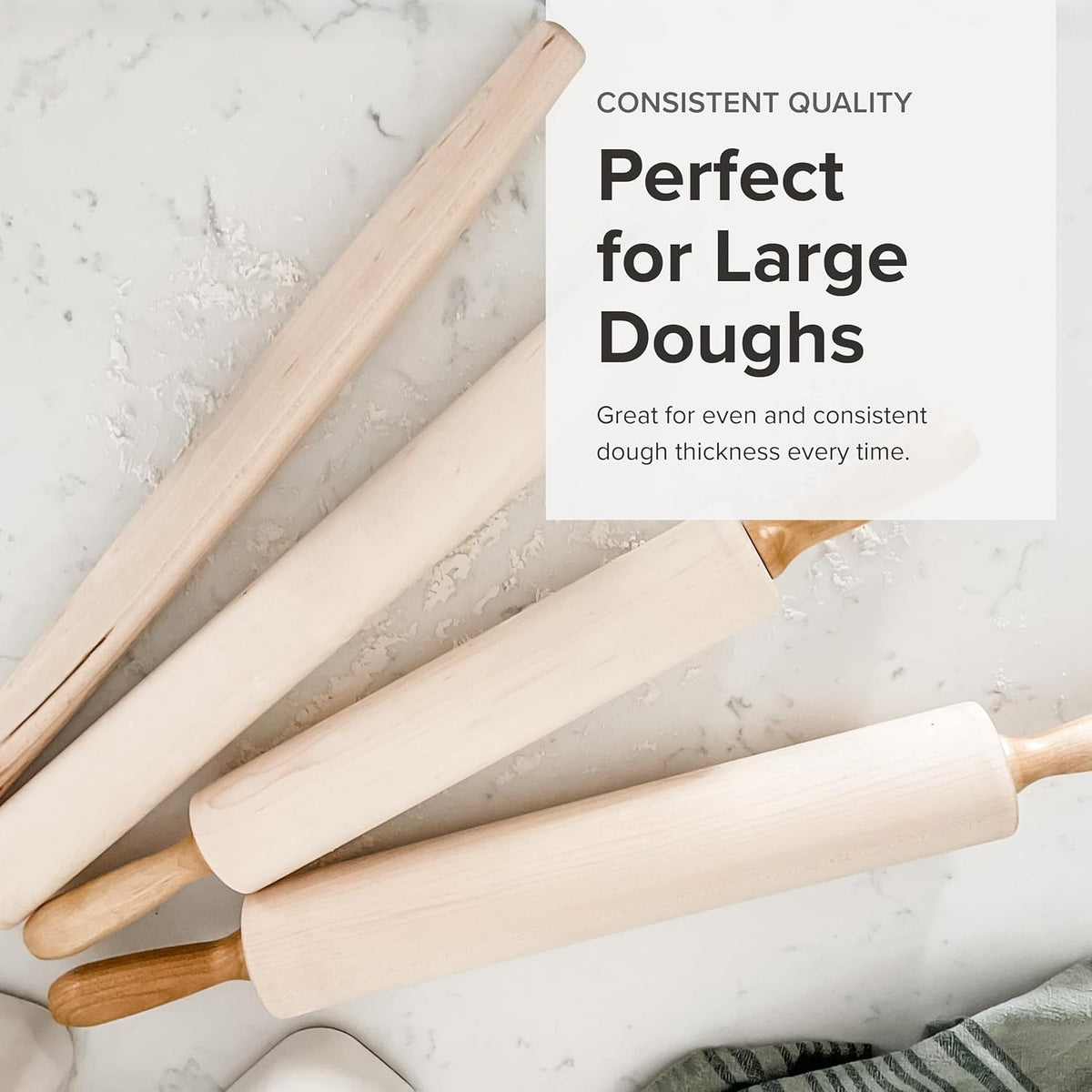 Frieling - 1.5" x 20" Tapered Maple Classic French Rolling Pin - 3031