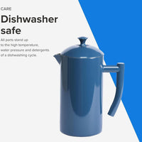Frieling - 34 Oz Navy Double-Walled Stainless-Steel French Press Coffee Maker - 7002