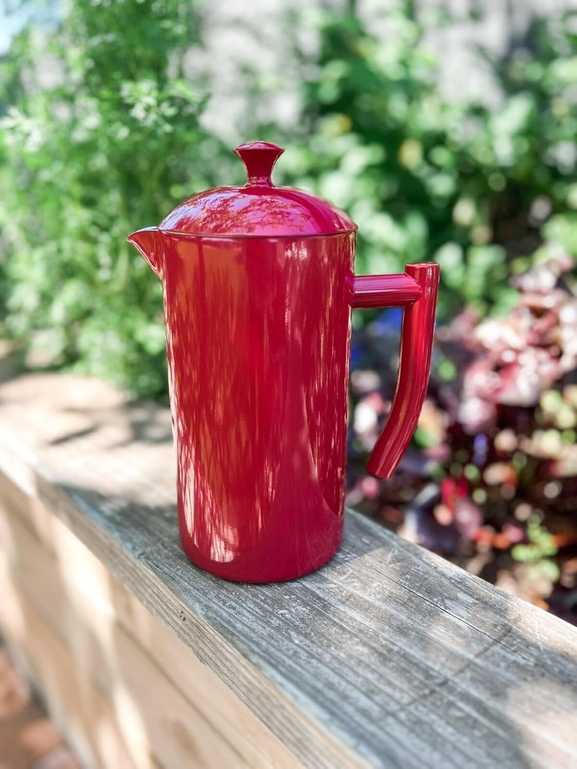 Frieling - 34 Oz Red Double-Walled Stainless-Steel French Press Coffee Maker - 7007