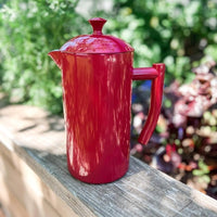 Frieling - 34 Oz Red Double-Walled Stainless-Steel French Press Coffee Maker - 7007