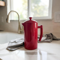 Frieling - 34 Oz Red Double-Walled Stainless-Steel French Press Coffee Maker - 7007