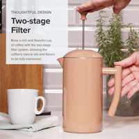 Frieling - 34 Oz Sandstone Double-Walled Stainless-Steel French Press Coffee Maker - 7005