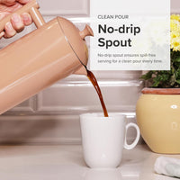 Frieling - 34 Oz Sandstone Double-Walled Stainless-Steel French Press Coffee Maker - 7005