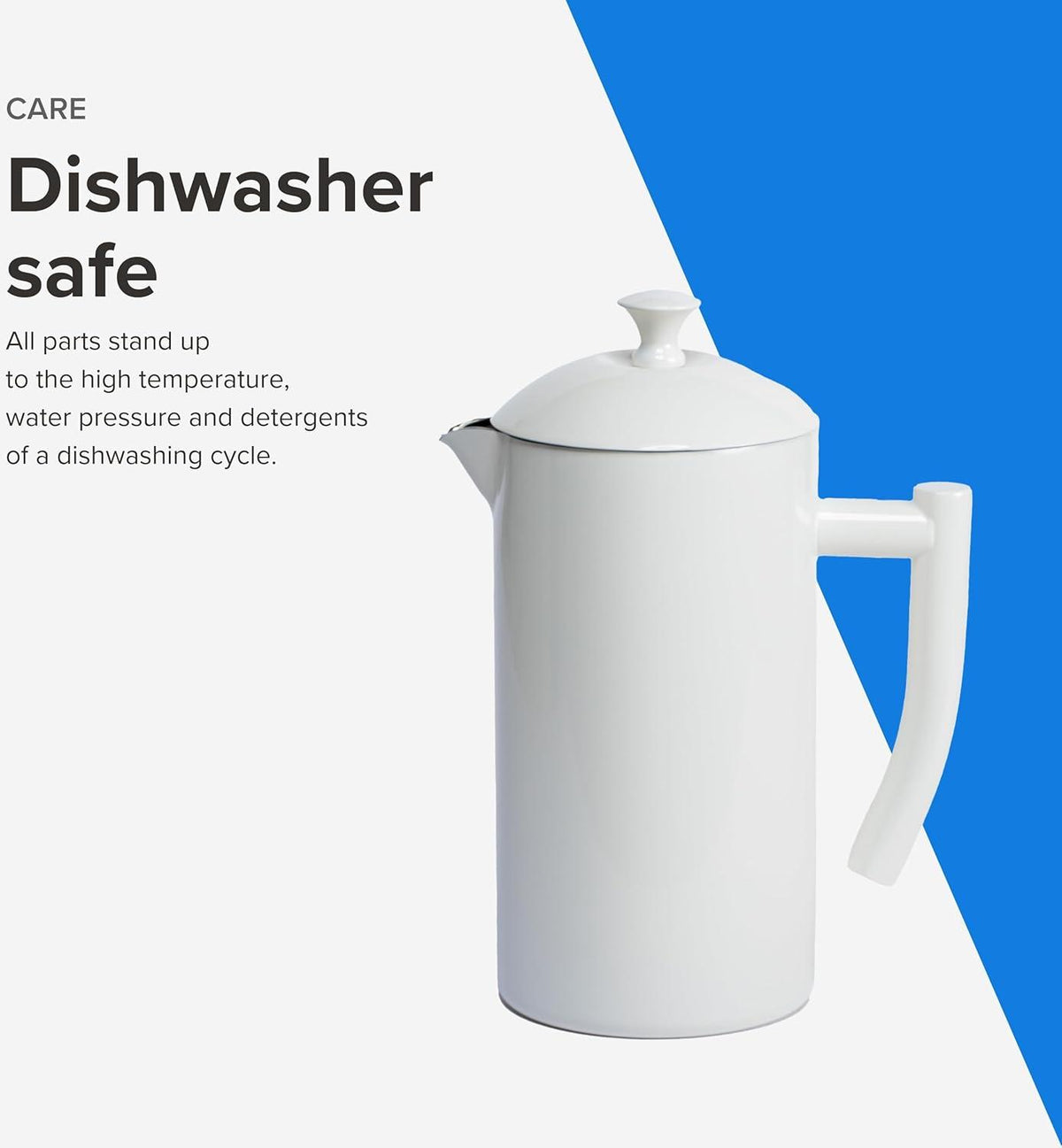 Frieling - 34 Oz Snow White Double-Walled Stainless-Steel French Press Coffee Maker - 7001