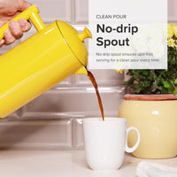 Frieling - 34 Oz Sunshine Yellow Double-Walled Stainless-Steel French Press Coffee Maker - 7006