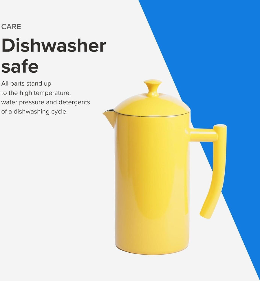 Frieling - 34 Oz Sunshine Yellow Double-Walled Stainless-Steel French Press Coffee Maker - 7006