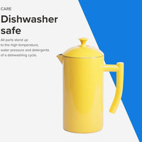 Frieling - 34 Oz Sunshine Yellow Double-Walled Stainless-Steel French Press Coffee Maker - 7006