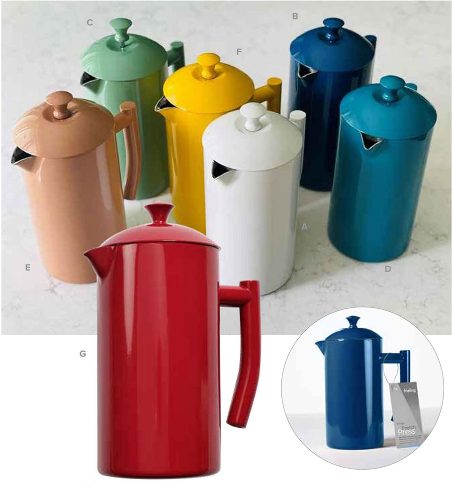 Frieling - 34 oz Double-Walled Stainless-Steel French Press Coffee Maker, Multicoloured, Pack of 6 - 7000SET