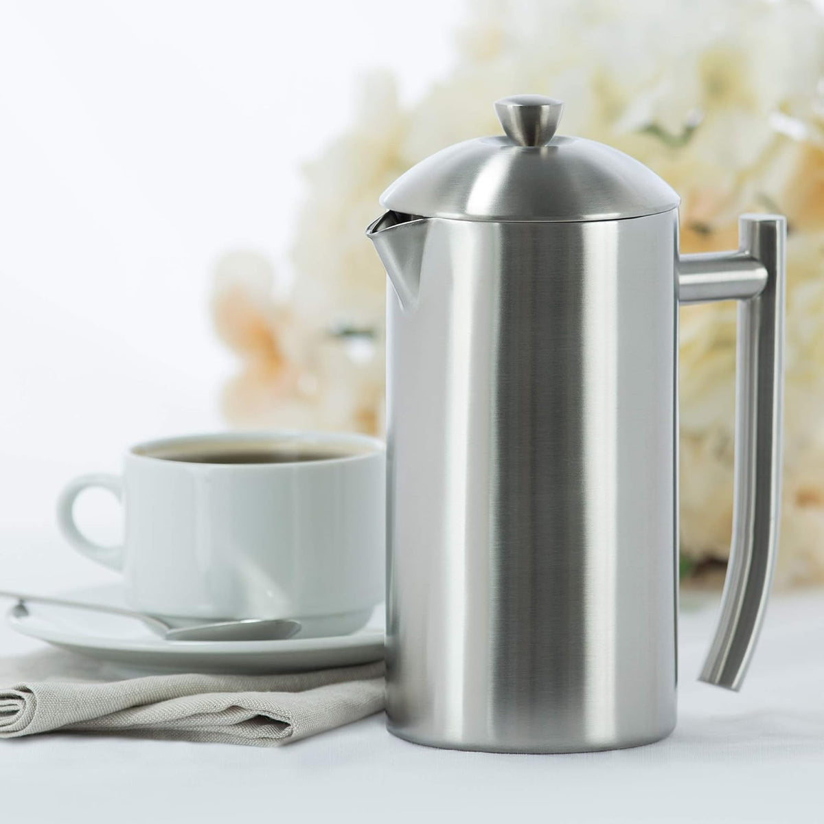 Frieling - 36 Oz Double-Walled Stainless-Steel French Press Coffee Maker with Patented Dual Screen - 144