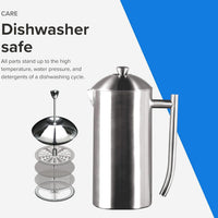 Frieling - 44 Oz Double-Walled Stainless-Steel French Press Coffee Maker - 131