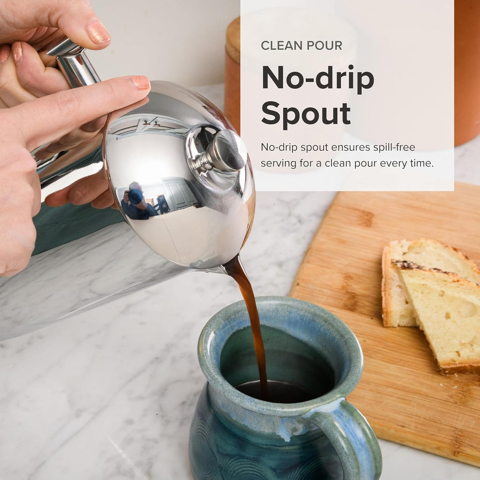 Frieling - 44 Oz Finish Mirrored Stainless-Steel French Press Coffee Maker - 130