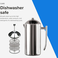 Frieling - 44 Oz Finish Mirrored Stainless-Steel French Press Coffee Maker - 130