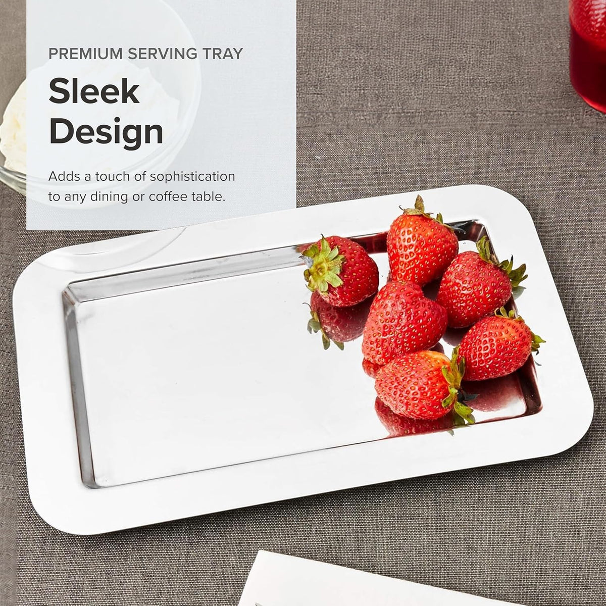 Frieling - 9.4" x 5.6" Rectangular Mirrored Finish Stainless Steel Serving Tray - 109