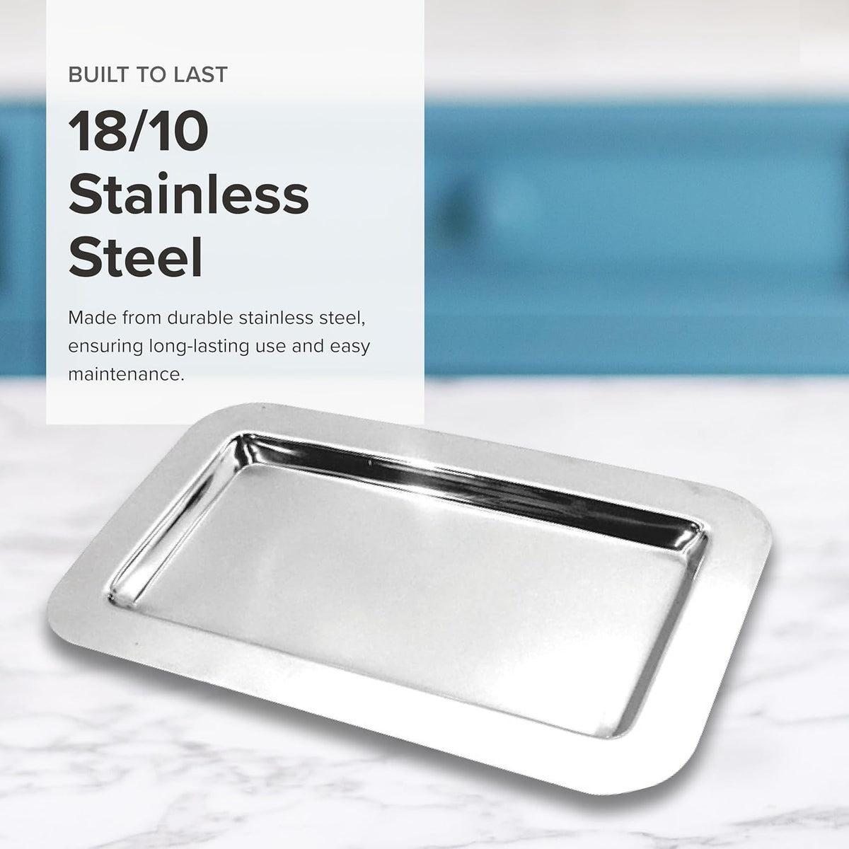 Frieling - 9.4" x 5.6" Rectangular Mirrored Finish Stainless Steel Serving Tray - 109