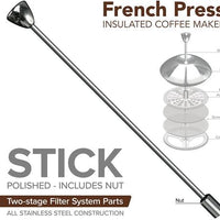 Frieling - Stick & Nut for 44 fl. oz. French Press with Mirror Finish - 9130-STICK