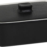 Front Of The House - 10 oz Rectangle Kiln Black Ovenware Dish With Lid, Pack of 12 - DBO135BKC23