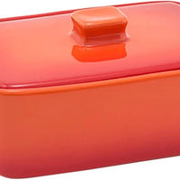 Front Of The House - 10 oz Rectangle Kiln Blood Orange Ovenware Dish With Lid, Pack of 12 - DBO135ORC23
